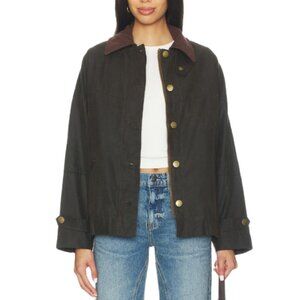 Free People x We The Free Cori Waxed Jacket In Olive